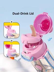 Disney 1 chiếc cốc uống nước đôi chất lượng cao hình  & Judy 550ml, bình nước hoạt hình có ống hút và vạch chia chính xác, bình nước đôi dung tích lớn, chịu nhiệt, có quai đeo, bình nước thể thao chống rò rỉ, bình nước thể thao ngoài trời chống sốc có quai đeo, thích hợp cho mùa tựu trường, quà tặng ngày lễ. - Nhiều màu - Xem 3