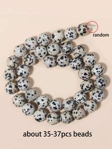 1 chuỗi hạt đá Jasper tự nhiên Dalmatian, hình tròn, kích thước 4, 6, 8, 10mm, dùng để làm trang sức, vòng tay và vòng cổ DIY. - Nhiều màu - Xem 13