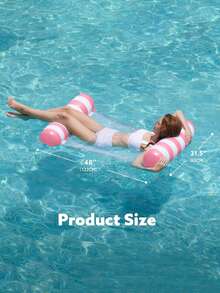 1/2 Pcs Foldable Inflatable Float Bed, Swimming Pool And Beach Water Pool Float,Couple's Water Floating Mat,Hammock Pool Floats Adults, Multi-Purpose Inflatable Pool Floats PVC Water Hammock Lounge Floaties,Pool Essentials,Cruise Essentials,Pool Float,Beach Party Props - Multicolor - View 7
