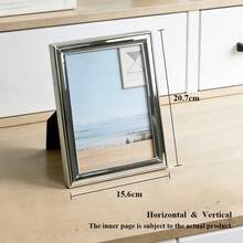 奢华亮面银/金金属相框，4x6/5x7/6x8/8x10英寸，现代简约桌面装饰，适用于卧室、客厅，礼品 - 1PC - 查看 14