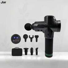 JW Professional Handheld Massage Gun With 30 Digital Speed Settings, Brushless Motor And 6 Massage Heads, Provides Deep Muscle Relaxation. Lightweight Design With Rechargeable Battery, Ideal For Fitness Enthusiasts And Office Workers, Suitable For Home And Gym Deep Tissue Massage - Black - View 12