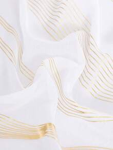 2 tấm rèm cửa hiện đại, chất liệu polyester, họa tiết gió nhẹ, màu bạc ánh kim, kiểu dáng thanh lịch, có khoen treo, có thể giặt máy, dùng trang trí phòng khách, phù hợp mọi mùa, không dây kéo, dệt, trọng lượng 120-140g - Rèm cửa phong cách sang trọng - Vàng - Xem 5