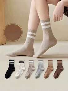 Striped Over-The-Knee Socks - Multicolor - View 1
