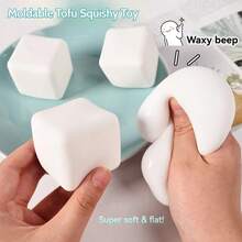 Viral Tofu Squeeze Toy, Slow Rebound Moldable Square Stress Relief, Office & Student Anxiety Relief, Creative Healing Gift, Easter Gift, Minimalist Squeeze Toy - Multicolor - View 2