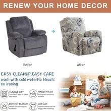Eco-Ancheng - Funda de silla reclinable funda elástica para silla reclinable 4 piezas funda para silla reclinable Lazyboy fundas reclinables para silla reclinable con bolsillo de almacenamiento - 03 - Ver 6