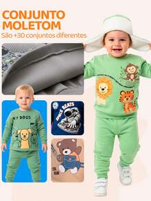 Set Of 5 Baby Boy Fleece Sets - 5 Jackets + 5 Pants - 彩色 - 查看 4