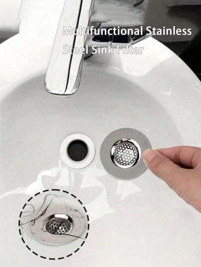 Colador de fregadero multifuncional de acero inoxidable, anti-obstrucción y anti-óxido, adecuado para el fregadero del baño, fácil instalación en la cocina y el baño