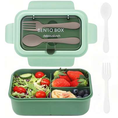 1pc Reusable Lunch Box, Suitable For Office, Outdoor, School, Picnic, Back To School, Lunch Box, Bento Box, Ideal Choice For Students, Office Workers, Picnics And Camping