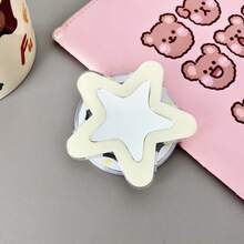 Cute Mirror Element Push-Pull Mobile Phone Stand 1 Set Star & Flower Shaped Mirror Decor Magsafe Magnetic Phone Stand Adjustable Slouchy Holder Spring Gift Party - Multicolor - View 4