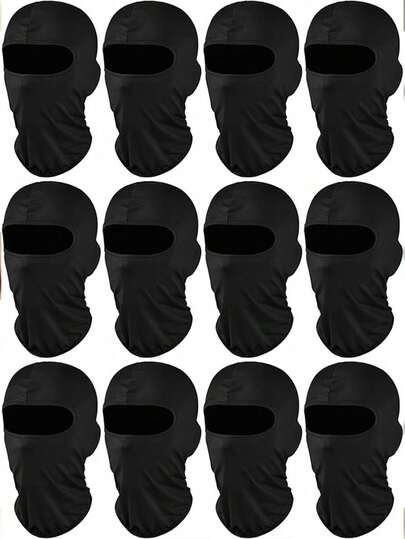 多件装男女通用纯色骑行帽、拉法帽、滑雪面罩，适合日常使用、户外旅行、徒步、骑行