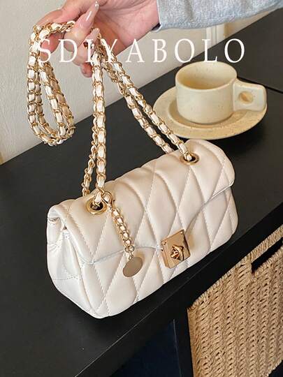 حقيبة مربعة ذات تصميم معقد بنمط كرتوني مائي ذات لون أساسي، إغلاق بقفل لولبي، لون بوردو مناسبة للسفر والتسوق والذهاب للعمل والحفلات