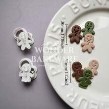 圣诞迷你姜饼人饼干模具迷你翻糖饼干工具烘焙小饼干礼盒节日派对礼物配件 - 白色 - 查看 7