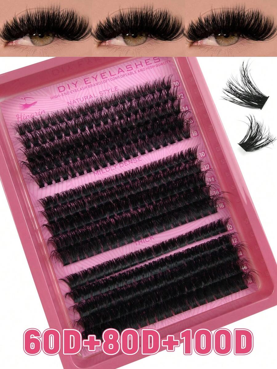 Mi giả dạng chùm đơn 60D/80D/100D 295 sợi, độ cong D, tự làm mi giả lông chồn, mi nối mềm mại, hiệu ứng 5D, độ dày 10-18mm, khay hỗn hợp, dụng cụ trang điểm, nối mi số lượng lớn, mi giả cá nhân dùng hàng ngày và hóa trang.