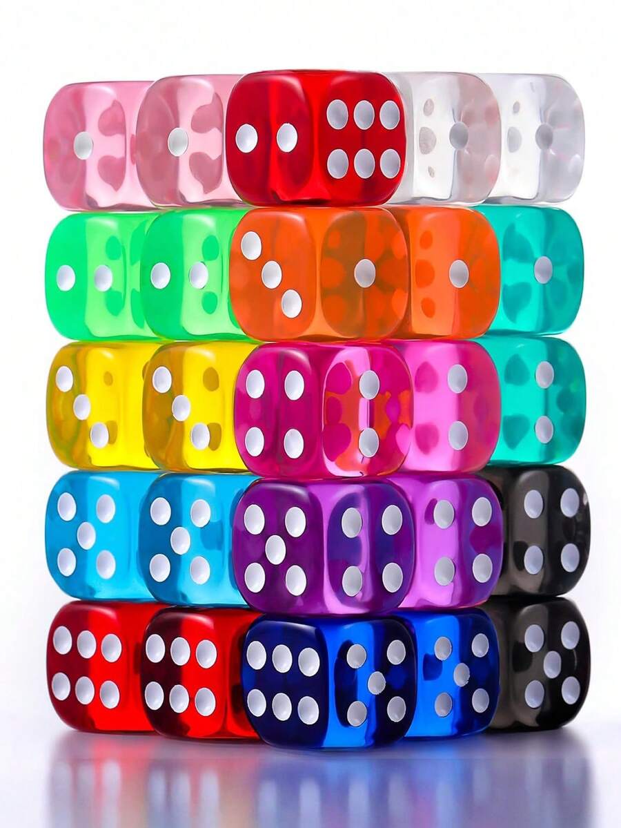 3 Boxes/27pcs Multi-Color Dice Set - Various Transparent Storage Boxes, 9pcs Per Box, Suitable For Math Games, Gamers And Educational Activities, Portable And Easy To Organize, Transparent Box Body, Multi-Colors, 1 Box/3 Boxes