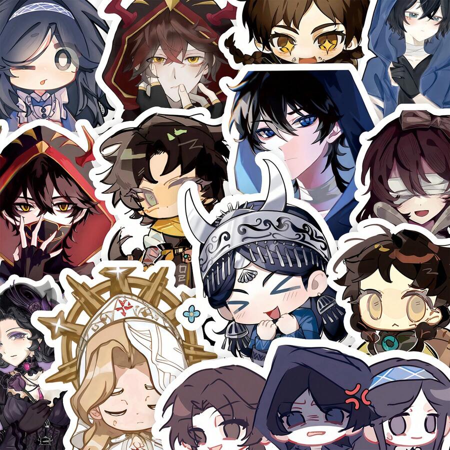 2D Anime Stickers, Action Group Sticker, Cartoon Game Character Stickers For Laptop, Notebook, Diary Decoration - Multicolor - View 1