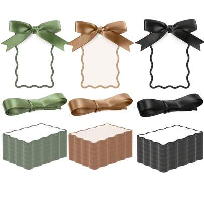 10pcs Shell Shaped Name Tags With Ribbons, Wedding Signage, DIY Wedding Place Cards, Wedding Table Number Cards And Ribbon Set, Elegant Party Table Decor, Engagement Birthday Dinner Table Decoration, Suitable For Wedding Party Decor, Celebration Events, Gatherings, Graduation Ceremony, 1 Set