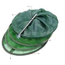 2m X 30/33cm Steel Fork Fishing Net / PE Mesh Sturdy Fish Catch Bag / Fishing Creel - Green - View 3