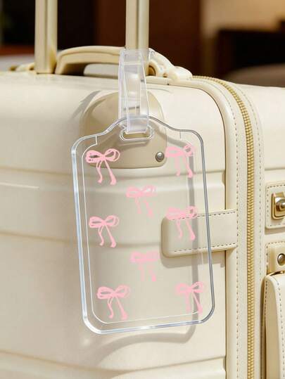 Transparent Bow Luggage Tag, Travel Cruise Luggage Label, Backpack Handbag And Schoolbag Tag, Essential For Checked Luggage, Personalized Card Holder, Business ID Travel Tag, Necessary For Group Travel, Events And Business Trips, Creative Valentine's Day Birthday Holiday Gift