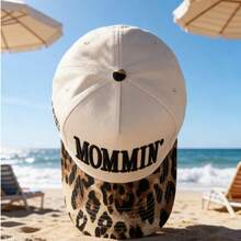 Mommin Trucker Hat For Women Embroidered Mom Baseball Cap Adjustable Canvas Vintage Hat For Casual Wear - Leopard Print - 查看 7