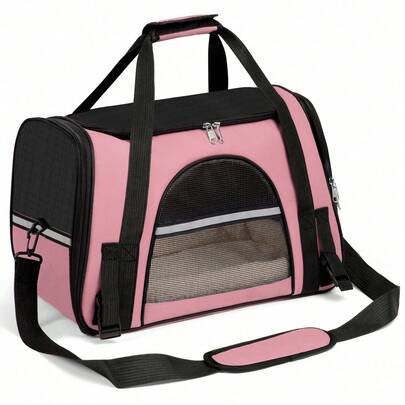 Weiche Airline-Box – Tragbare Haustierbox für kleine oder mittelgroße Katzen, Hunde und Welpen bis zu 9 kg, von Fluggesellschaften zugelassene Hundebox mit Schnalle, unverzichtbar für Reisen, Roadtrips und Haustiere – 40,6 x 26,4 x 28,4 cm