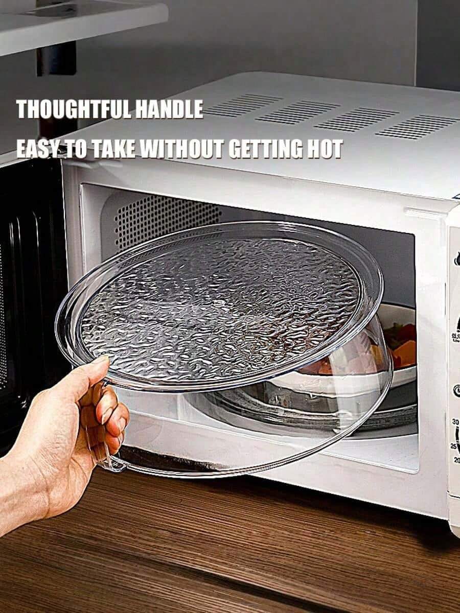 Multifunctional Microwave Splash Guard With Handle - Heat Resistant Up To 200°C, 360° Splash Cover, Keeps Vegetables, Fruits And Dishes Warm - Fits Most Microwaves, Fridges And Freezers, Easy Grip, For Meal Prep, Durable Splash-Proof Plastic, Stackable And Easy To Clean, Suitable For Restaurant, Camping, Outdoor Grilling And Everyday Home Use, Kitchen Prep Accessory - 彩色 - 查看 1