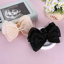 1 Stück elegante Haarspange für Frauen, Sternenhimmel Wolken Haarklammer, Schleife Feder Mesh Haarspange. Prinzessin Haarnadel Haarkralle für Dutt - Verschiedenfarbig - Übersicht 3