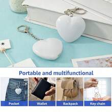 Women's Wallet With Touch Sensor USB Charging LED Night Light, Heart-Shaped Handbag Lamp - White - View 11