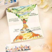 Beautiful Day Sticker Book - Seasonal Collection Series. Vintage-Style Long Strips Stickers For Journaling, Scrapbooking, Card Making, Phone Cases. Healing Artwork For Each Season, Easy To Apply, Convenient To Carry. - 1 Set - View 5