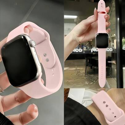 Sport Band Compatible With For Apple Watch Bands 40mm 38mm 41mm 42mm 44mm 45mm 49mm For Women Men,Soft Silicone Waterproof Replacement Strap For Apple Watch Series 11 10 9 8 7 6 5 4 Ultra 3 2 1 SE