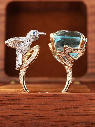 1Pc Teen Cubic Zirconia Rings For Girls For Birthday Gifts For Party Jewelry Daily Decoration