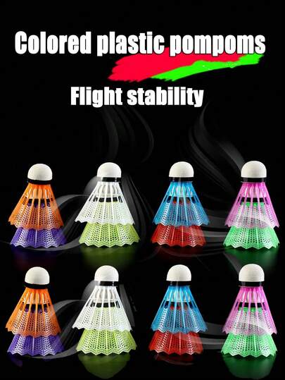 1/3/5/6/10个装彩色尼龙塑料羽毛球，初学者训练球，多种颜色可选，尼龙材质，耐用防风，适合室内/室外训练，青少年及成人适用