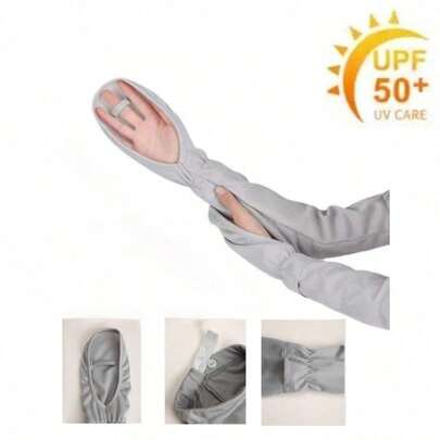 1pc Summer Thin Breathable Ice Silk Gloves, Suitable For Cycling, Fishing, Camping To Protect Fingers, Loose & Fashionable, Keeps Arms Cool And Comfortable
