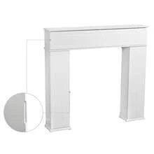 Marco de chimenea decorativo blanco de madera (MDF) con almacenamiento XL, repisa de chimenea elegante con 4 compartimentos ocultos y estantes ajustables, estructura firme para salón y pasillo - Blanco - Ver 7