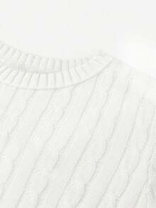 Freeform Women's Spring/Summer Casual Knit Top, Elegant Vacation Warm Versatile Slim Fit Pullover Sweater, Plus Size Short Sleeve Textured Knit Sweater, Regular Length, Non-Stretch Fabric White - White - View 7