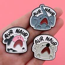 卡通大象考拉奶牛珐琅徽章趣味动物语录胸针翻领别针徽章背包服装配饰时尚珠宝朋友礼物 - 黑色 - 查看 7