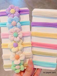 6pcs New Colorful Floral Hair Scrunchies, High Elasticity And Gentle On Hair, Perfect For Girls To Create High Ponytails, Cute And Sweet Princess Hair Accessories Hair Rubber Bands Hair Rope Elastic Hair Tie,Summer,Holiday,Travel Hair Elastics Elastic Hair Tie - Multicolor - View 4