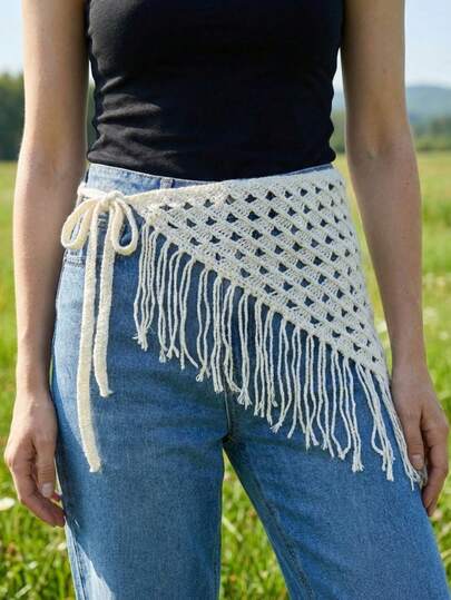 French Style Floral Knit Turban & Lace Layering Skirt Set, Fake Half Skirt Underskirt, Slimming Layering Piece