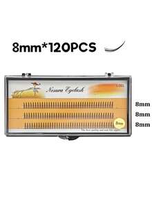 120 piezas de pestañas postizas en forma de A, pestañas postizas DIY Highroll, selección de longitud: 8mm/9mm/10mm/11mm/12mm/13mm/14mm/9~11mm/10~12mm, naturales y suaves, adecuadas para uso diario, pestañas postizas segmentadas con estilo de dibujos animados, pestañas postizas - Ver 12