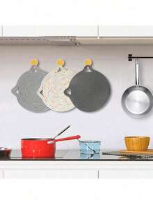 1/2pcs Creative Woven Cat Ears Pot Mat, Can Be Hung Placemat, Anti-Scalding Heat Insulation Pad Restaurant Table Decoration Kitchen Gadgets - 查看 6