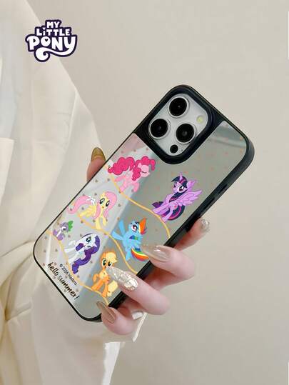 Hasbro MY LITTLE PONY Official Genuine Cartoon Girly Mirror Phone Case, Holiday Gift, Boxed, Suitable For IPhone 17, 17 Air, 17 Pro, 17 Pro Max, 11, 12, 13, 14, 15, 16 Pro, 16 Pro Max, 14 Plus, 15 Plus, 16 Plus, 15 Pro Max, 16 Pro, 16 Pro Max