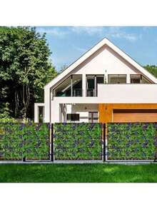 1pc Expandable Artificial Hedge With White Flowers And Green Leaves, UV-Resistant, Adjustable Simulated Ivy Privacy Screen, Suitable For Garden, Backyard, Balcony Wall Decor, As Well As Retractable Fence Net And Panels - Orchid Fence - View 4