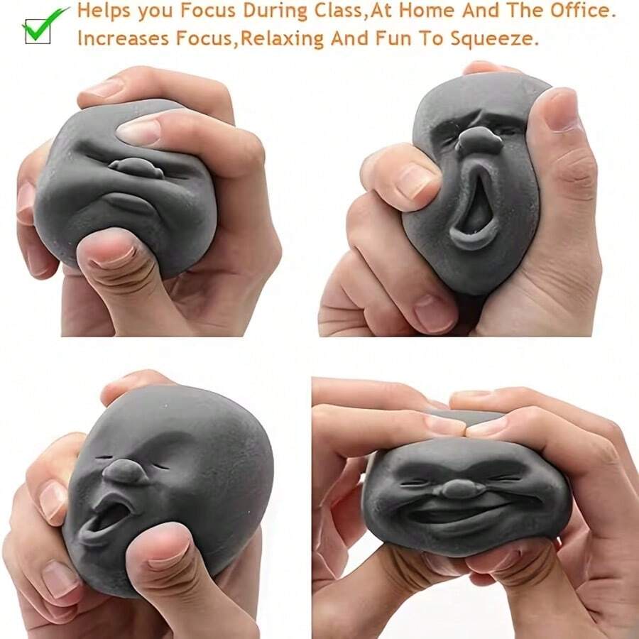 Soft, Fun And Exayggerated Face Squeezing Soft Toy With,Realistic And Surprising Shape It Can Be Freely Squeezed And Stretched,And Has A Slowly Rebounding Texture. For Anxiety Relief,Birthday,Christmas,Easter, Office, And Easter Egg Fillings(Random Packaging Bag)