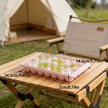 33格硅胶圆形冰格，球形冰球制作模具，适用于饮料、威士忌、鸡尾酒 - 彩色 - 查看 3