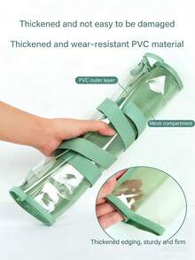 1 pièce Sac à main transparent en PVC, Sac de livre transparent A4, Sac de rangement pour documents d'examen imperméable et anti-poussière de grande capacité, Sac de sujet d'examen étudiant à double couche - sac de rangement pour livres - Voir 9