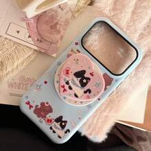 GUCADI Blue Magnetic Frame Cute Animal + Heart-Shaped Cat Magnetic Phone Holder, Compatible With IPhone 17 Pro Max, 16, 15, 14, Cute, Girly, Creative, Geometric, Cartoon Style, Niche, Ins Style - Multicolor - View 2