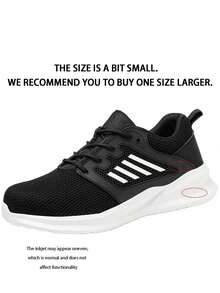 Dian Sen 1 Pair Men's Safety Training Shoes, Sports Safety Shoes, Steel Toe Training Shoes, Work Training Shoes, Durable, Women's Steel Toe Work Shoes, Puncture Proof, Impact Resistant, Cushioned Sole, Rotary Buckle, Breathable, Perfect Gift, Comfortable Design, Suitable For Hiking, Outdoor Activities, Lightweight EVA Sole, Size Runs Small, Recommend Ordering One Size Up - The New Black - View 12