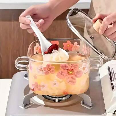 大容量方形慢炖锅 - 采用高硼硅玻璃制成，适用于炉灶、烤箱和微波炉 - 可用洗碗机清洗，锅盖易于清洁 - 非常适合炖汤、炒菜和慢炖菜肴，适合家庭、餐厅和露营 - 适合初学者和专业人士，适合家庭烹饪。