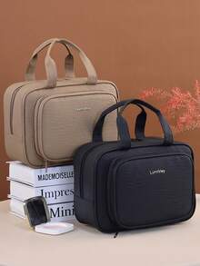 Bolsa de cosméticos de gran capacidad, bolsa de viaje con compartimentos para almacenamiento de maquillaje, organizador portátil de herramientas de cosmética de viaje al aire libre, bolsa de aseo - Multicolor - Ver 6