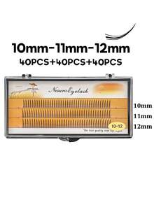 120 piezas de pestañas postizas en forma de A, pestañas postizas DIY Highroll, selección de longitud: 8mm/9mm/10mm/11mm/12mm/13mm/14mm/9~11mm/10~12mm, naturales y suaves, adecuadas para uso diario, pestañas postizas segmentadas con estilo de dibujos animados, pestañas postizas - Ver 10