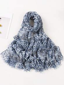 1条女士花卉图案轻薄透气围巾，春夏款 - 彩色 - 查看 2